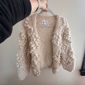 Anthropologie Chunky Knit Popcorn Cardigan in Cream